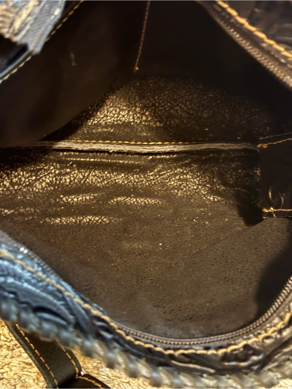 DCL Designer Custom Leather Black and Cream Women's Shoulder Bag - Picture 8 of 14